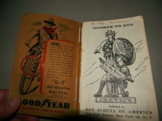 VINTAGE 1945 HANDBOOK FOR BOYS - BOY SCOUTS OF AMERICA HANDBOOK 3