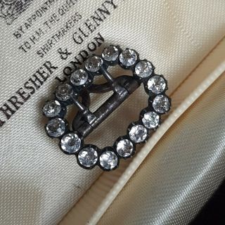 Antique Georgian Solid Sterling Silver Diamond Paste Buckle Vintage Jewellery