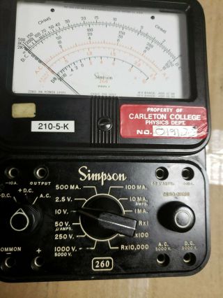 Simpson 260 Series 3 Multimeter Volt Ohm Multi - Meter Milliampmeter