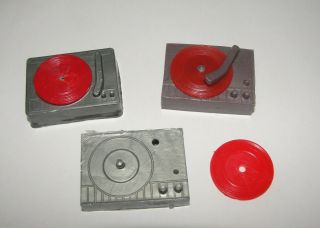 Barbie Doll Accessories 3 Vintage Record Player Turntables Hong Kong 3
