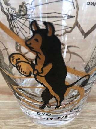 Merrill Lynch Pierce Fenner Smith Bull Bear Ticker Whisky Rocks Glass Vintage 2
