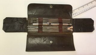 Antique Medical Instruments In Leather Case Rare Complete Set 1880s