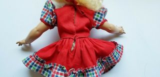 VINTAGE FACTORY MADE RED AND BLUE PLAID DRESS WITH TIE BACK FITS 16 