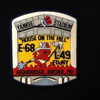 Fire Department Patch Fdny E68 L49 " House On The Hill " Yankee Stadium