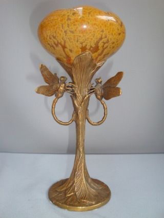Vase Figurine Dragonfly Wildlife Art Deco Style Art Nouveau Style Porcelain Bron