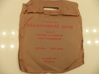 The Beverly Hills Gramophone Shop Vintage Bag For 78rpm Record Capehart Magnavox