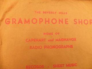 The Beverly Hills Gramophone Shop Vintage Bag for 78rpm Record Capehart Magnavox 2