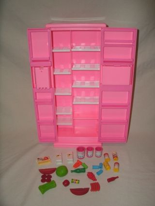Vintage Barbie Refrigerator Accessory With Food