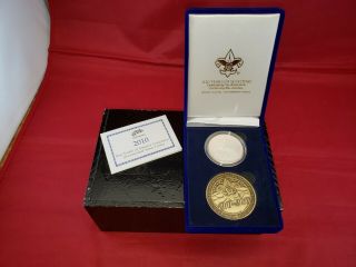 Boy Scout 2010 Uncirculated Silver Dollar And Medal Set