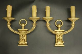 Sconces Stamped,  Louis Xvi Style,  Early 1900 - Bronze - French Antique