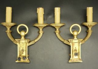 SCONCES STAMPED,  LOUIS XVI STYLE,  EARLY 1900 - BRONZE - FRENCH ANTIQUE 4