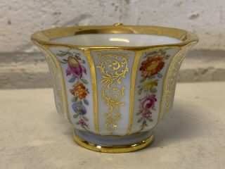 Antique German Meissen Porcelain Cup & Saucer w/ Gold & Floral Decoration 6