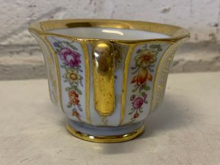 Antique German Meissen Porcelain Cup & Saucer w/ Gold & Floral Decoration 8
