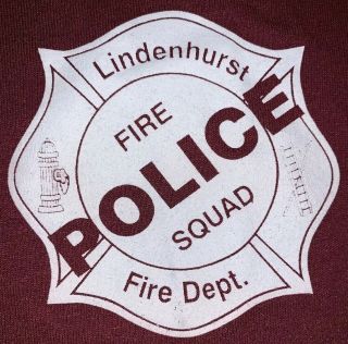 Lindenhurst Fire Police Department Suffolk County Long Island Ny T - Shirt L Fdny
