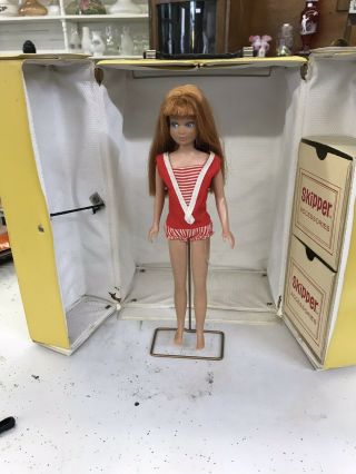 Vintage Barbie Skipper Doll Circa 1963 With Carry Case And Hanger