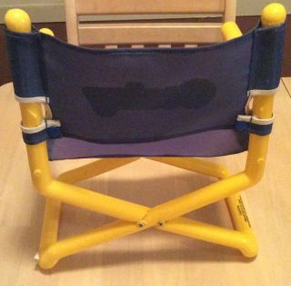 Vintage Cricket Playmates Doll Director Toy Chair Blue/Yellow 2