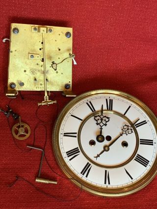Large Antique German Gustav Becker Vienna Regulator Clock 2 Weight Movement Dial