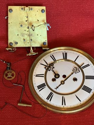 Large Antique German Gustav Becker Vienna Regulator Clock 2 Weight Movement Dial 7