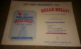 Hello Dolly Sheet Music Song Book 1963 Easy Piano/vocals Vintage Antique Musical