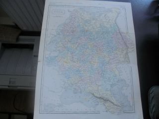 C 1860 Russia,  Antique Colour Map Of Russia Engraved By Edward Weller