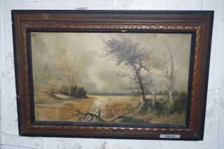 Antique William Merritt Post American Oil Painting Gold Framed Art A