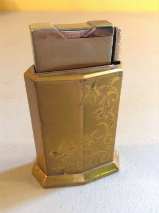 Vintage Antique Elgin American Table Lighter Magic Action Brass