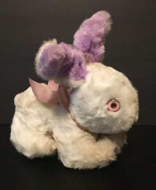 Vintage Bunny Rabbit Stuffed Animal With Wire Ears Length 8 " Height 9 "