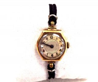 Antique/vintage Dennison.  375 9ct Gold Cased Mechanical Wristwatch - N46