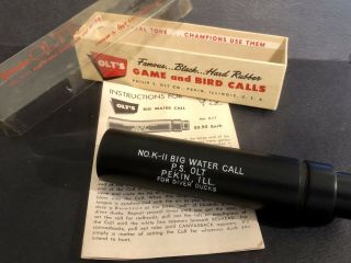P.  S.  Olt Big Water Call Blue Bill Nib W Papers Ununsed Vintage Call Model K - 11