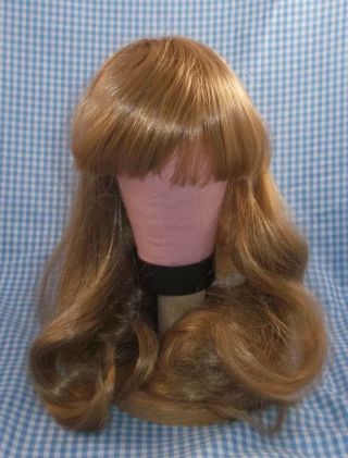 Vintage Dark Blonde Doll Wig Sz 11 Bangs & Long Hair Style Tallinas In Package