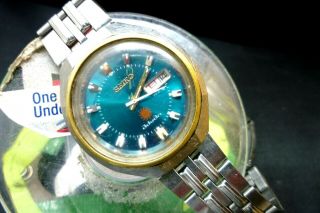 Mens 37mm Seiko Advan 25j 6106 - 7670 Blue Ss 8 1/2 " Wrist Automatic Watch