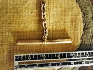 Vintage Gold Filled Watch Fob Chain T - Bar 2