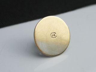 Antique Art Deco CARRINGTON CO Solid 14K Yellow Gold Cufflink Stud Button Single 5