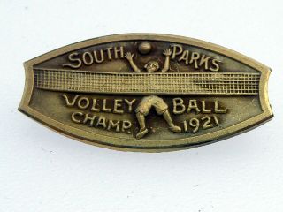 Antique Signed Wm Schridde South Parks Volleyball Champ 1921 Pin Chicago