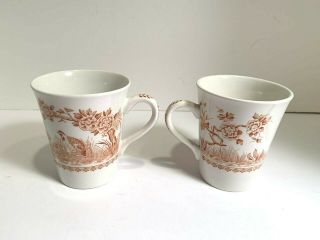 Furnivals Brown Quail Mugs 1913 England Antique