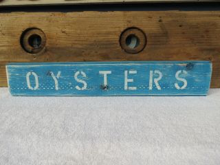 21 Inch Wood Hand Painted Oysters Sign Nautical Maritime Seafood (s417)