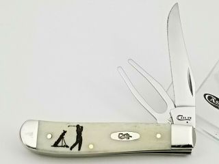 2008 Case Xx 6207g Golfers Mini Trapper Knife 3 1/2 " Natural Smooth Bone Handles