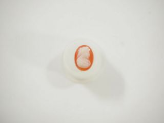 Antique Miniature Agate Cameo Of Lady Looking Left 10.  2mm X 7.  8mm X 3.  5mm