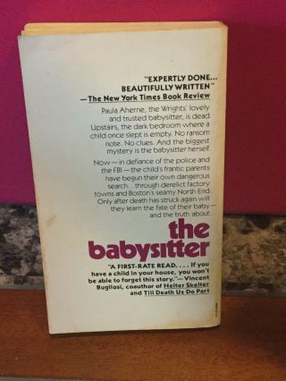 Vintage 1980 The Babysitter By Andrew Coburn Paperback Mystery Action Horror 3