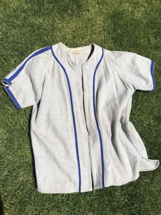 Vintage Wool Baseball Jersey Zip Antique Circa 1940s