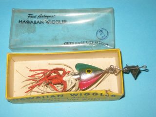 Vintage 1950s - 60s Fred Arbogast Lure Co.  2 Hawaiian Wiggler Fishing