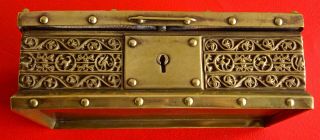 Very Fine Erhard & Söhne Art Nouveau Filigree Brass Jewellery Box