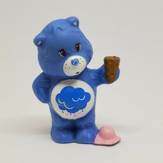 Vintage Care Bears Grumpy Bear Ice Cream Cone Pvc Figure 1983 Miniature Mini