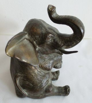 Antique Jennings Brothers Bronze Elephant Bookend Figurine