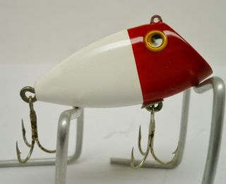 Vintage Fishing Lure,  Whopper Stopper Bayou Boogie,  White Red Head 6508