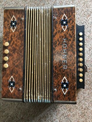 Antique Hohner Steel Reeds Accordion,  Made In Germany