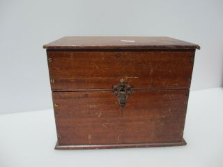 Vintage Wooden Box Brass Hinges Storage Old Crate Wood Pine Antique Iron Latch
