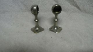 Set Of Antique Glass Rod Towel Holders Brass Nickle Plated Orig.