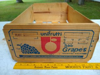 Vintage Grape Wooden Produce Fruit Crate Unifrutti Santiago Chile