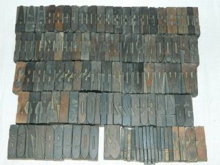 Antique Letterpress Wood Type Block Set Of 106